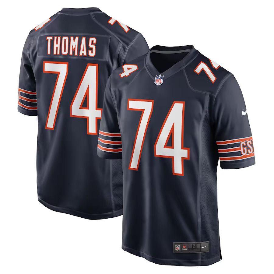 Men Chicago Bears #74 Zachary Thomas Nike Navy Game Player NFL Jersey